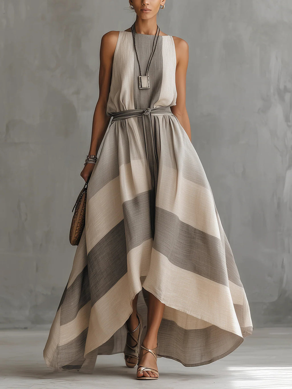 Sienna | Striped Linen Maxi Dress