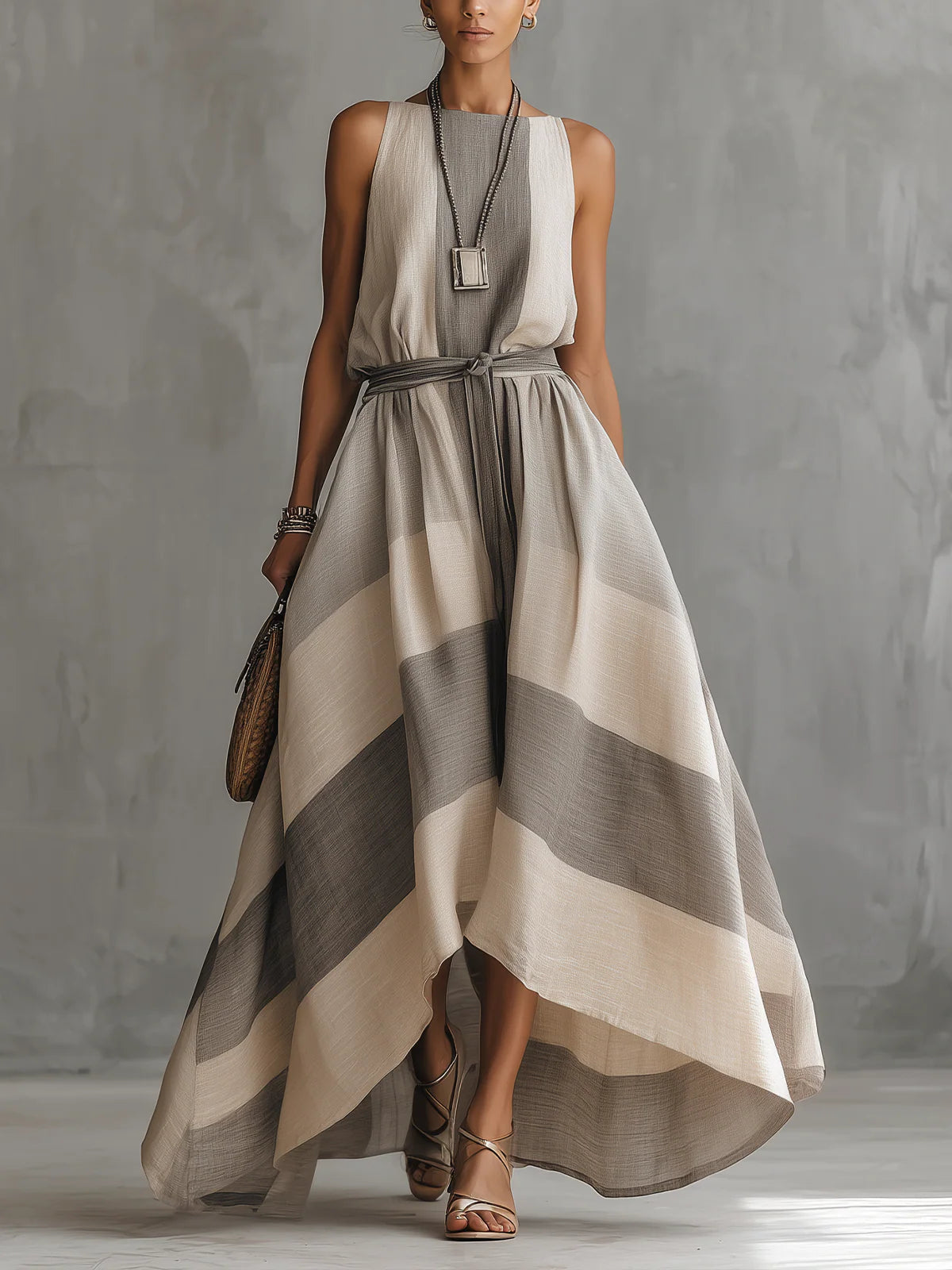 Sienna | Striped Linen Maxi Dress