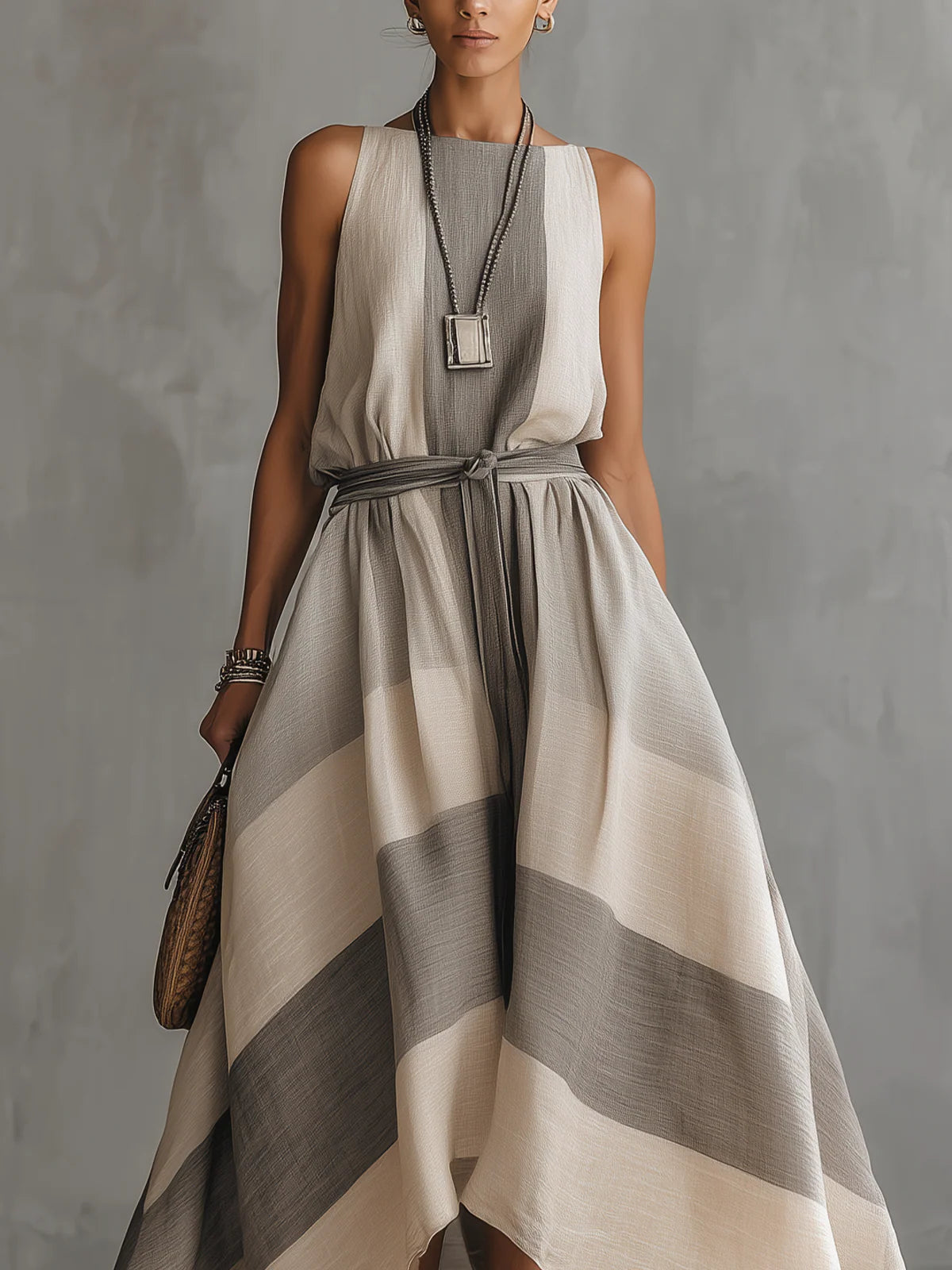 Sienna | Striped Linen Maxi Dress