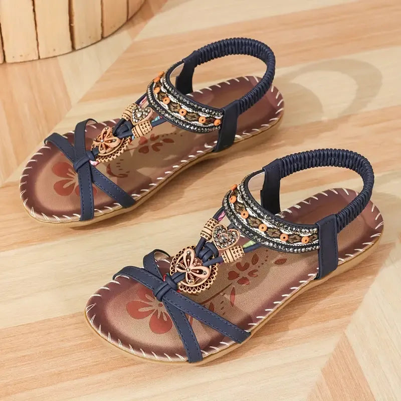 Colella | Rhinestone Floral Comfort Sandals