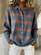Mirelle | Contrast Plaid Knit Sweater