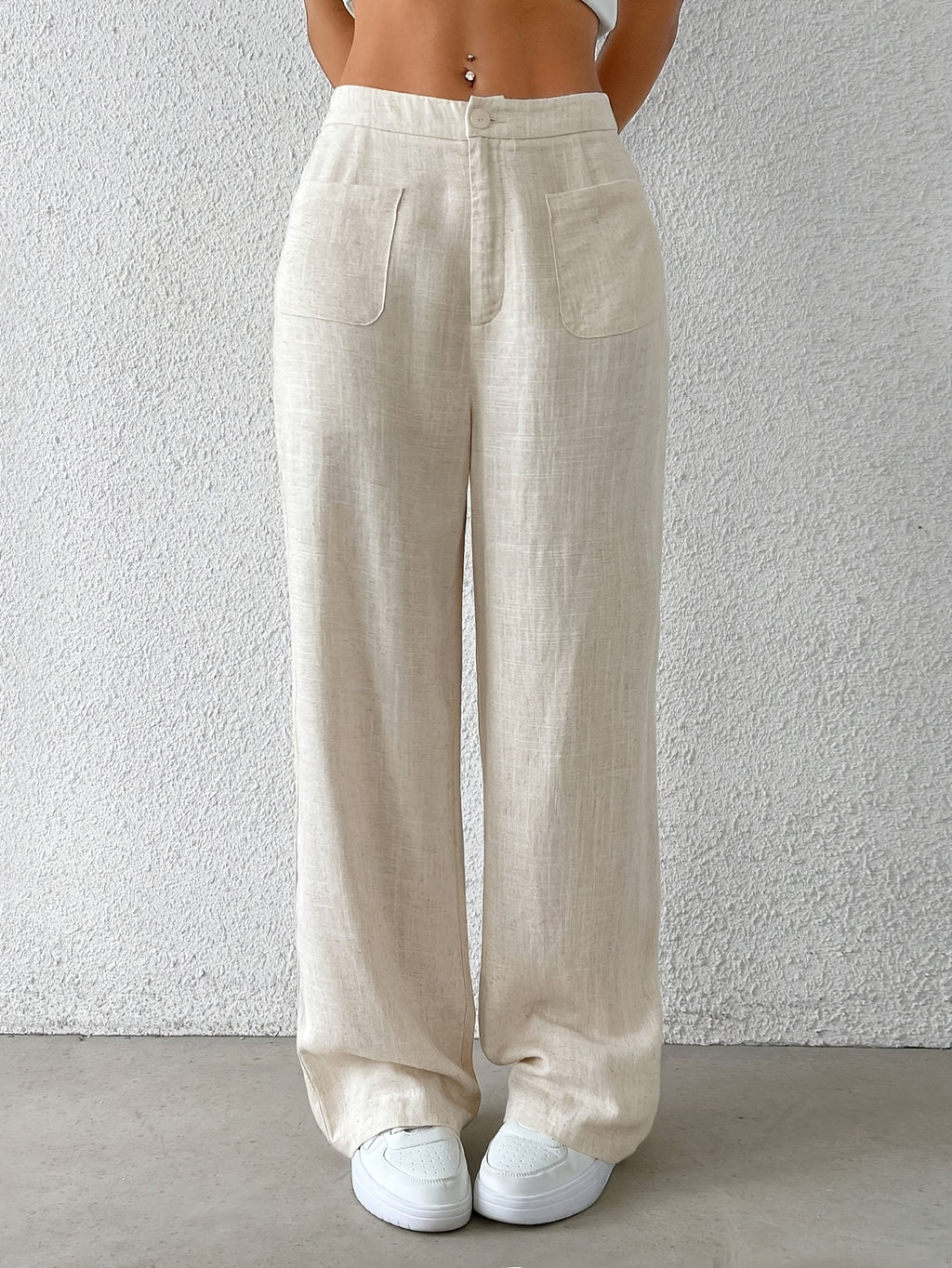Zélie | Casual Beige Long Pants