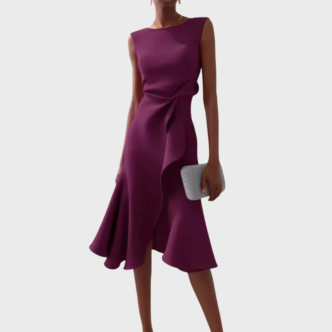 Rita | Draped Asymmetric Midi Dress