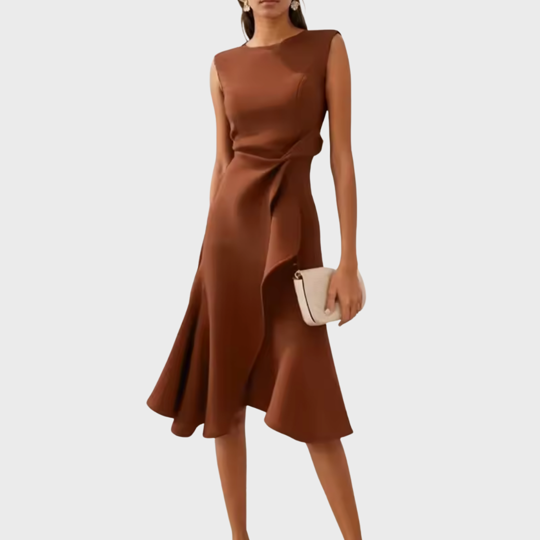Rita | Draped Asymmetric Midi Dress