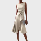 Rita | Draped Asymmetric Midi Dress
