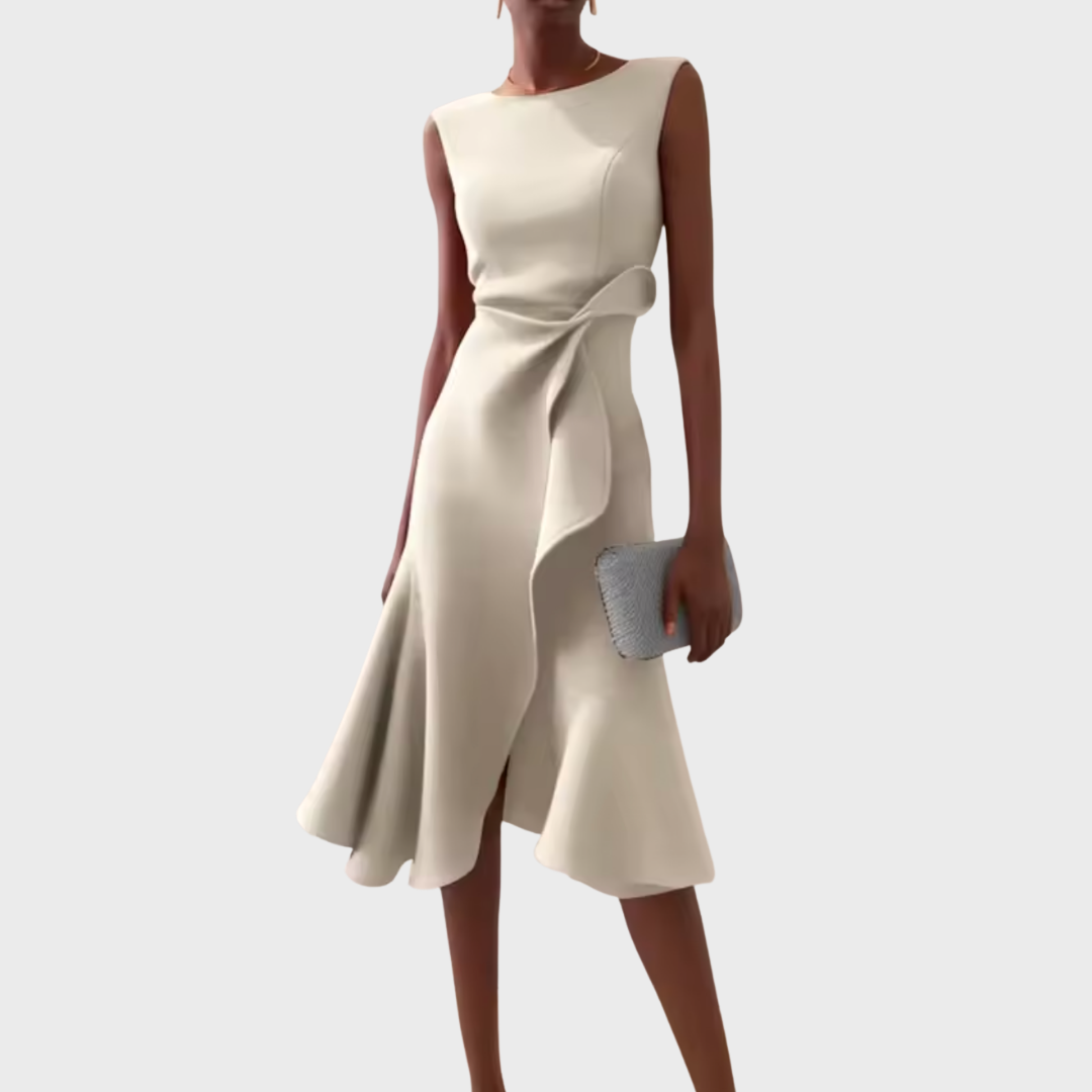 Rita | Draped Asymmetric Midi Dress