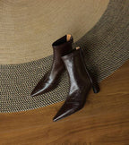 Fulvia | Leather Mid-Heel Ankle Boots