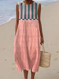 Maëlle | Mixed Stripe Midi Dress