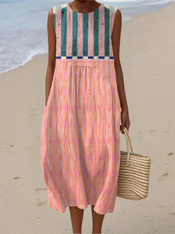 Maëlle | Mixed Stripe Midi Dress