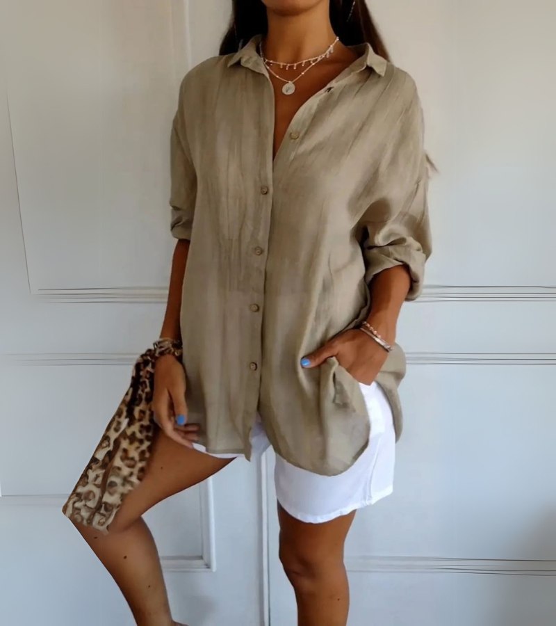 Sonia | Cotton Linen Button Shirt