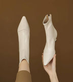 Fulvia | Leather Mid-Heel Ankle Boots