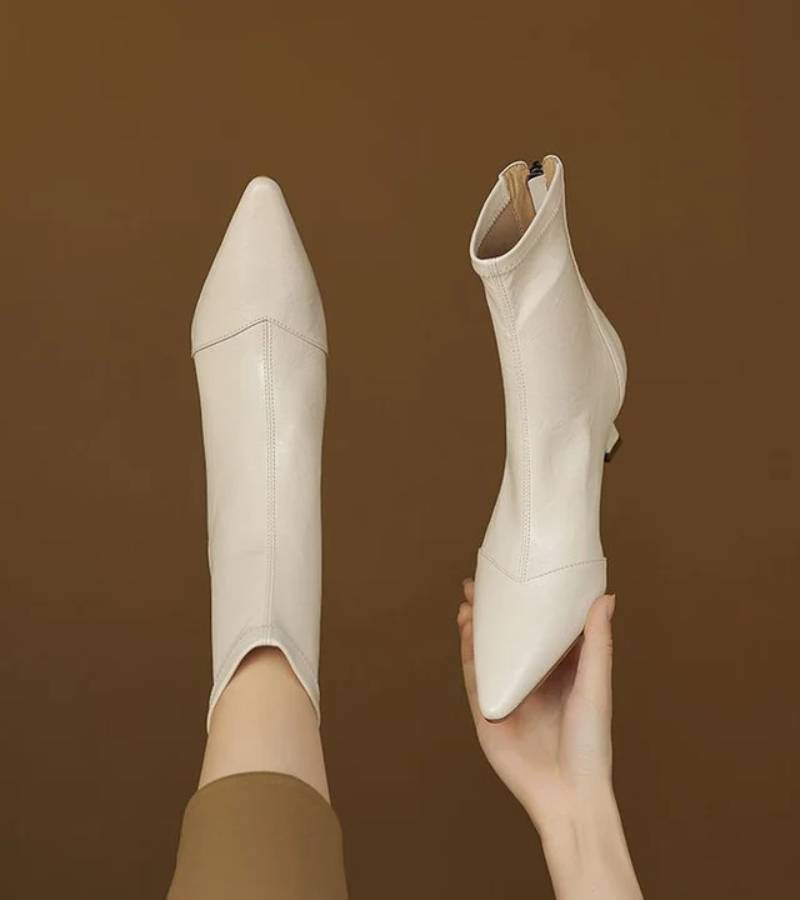 Fulvia | Leather Mid-Heel Ankle Boots