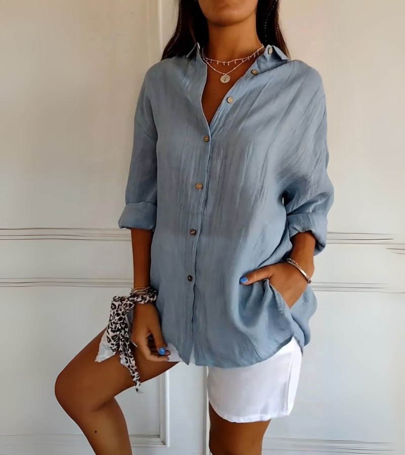 Sonia | Cotton Linen Button Shirt