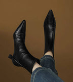 Fulvia | Leather Mid-Heel Ankle Boots