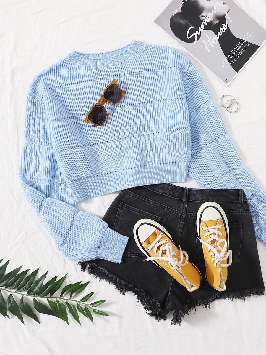 Lune | Cropped Cable Knit Sweater