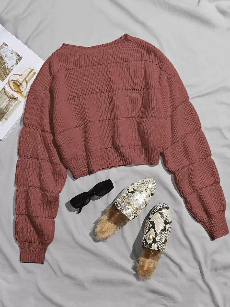 Lune | Cropped Cable Knit Sweater