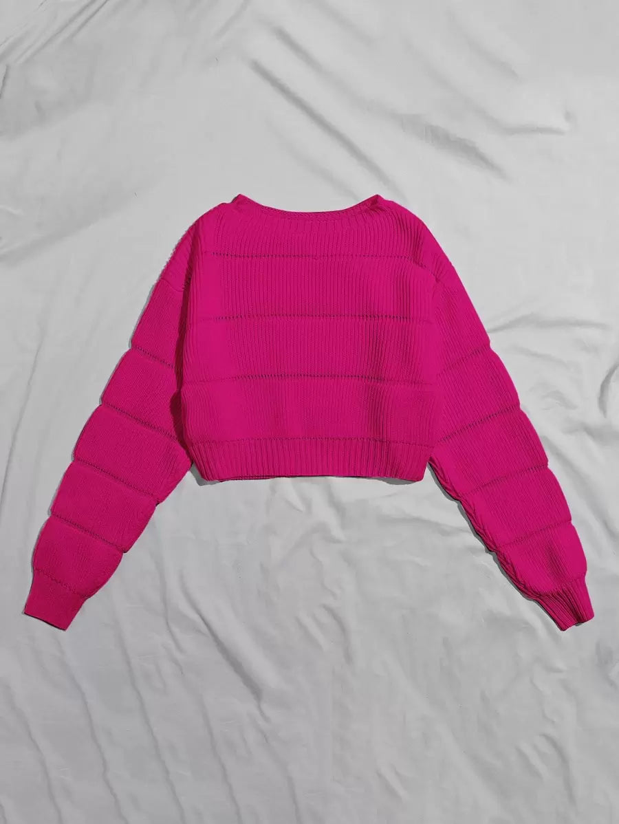 Lune | Cropped Cable Knit Sweater