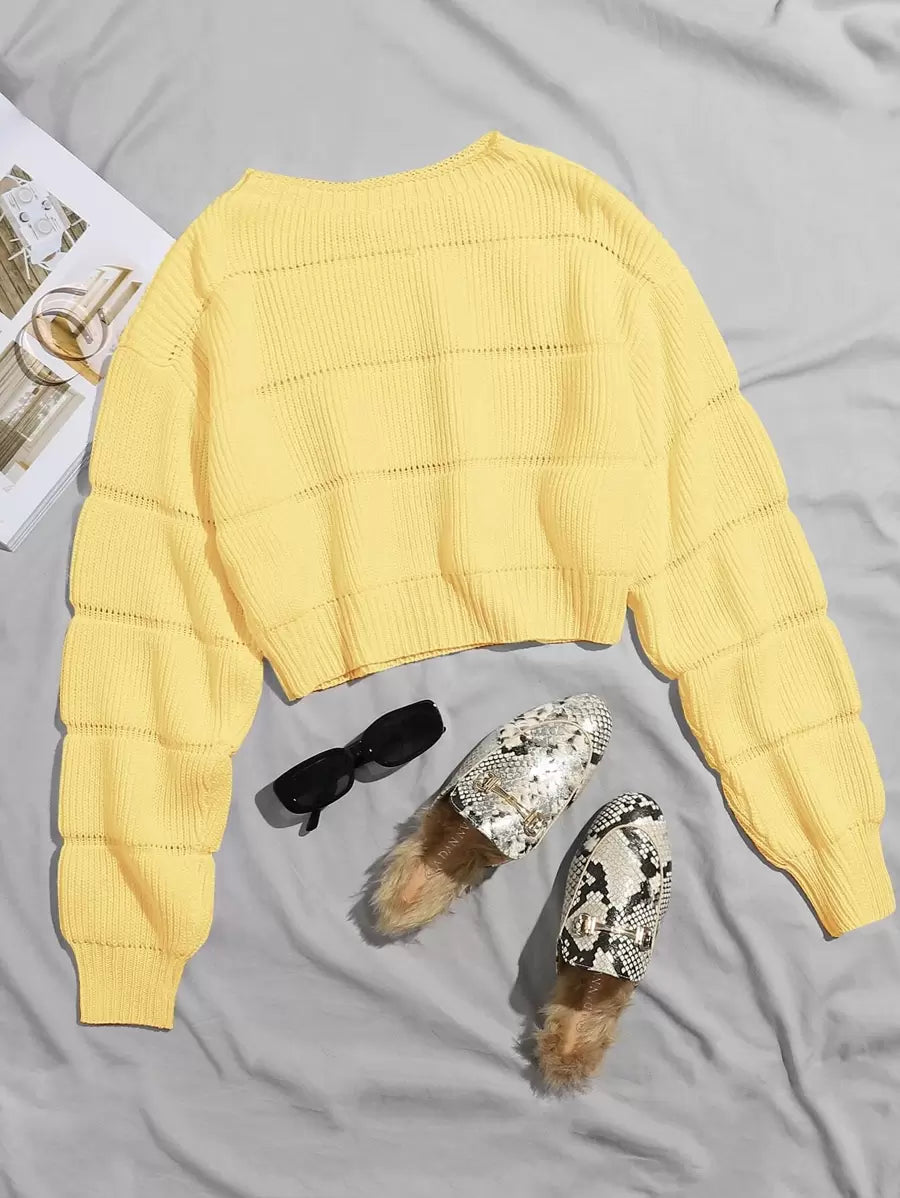 Lune | Cropped Cable Knit Sweater