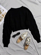 Lune | Cropped Cable Knit Sweater