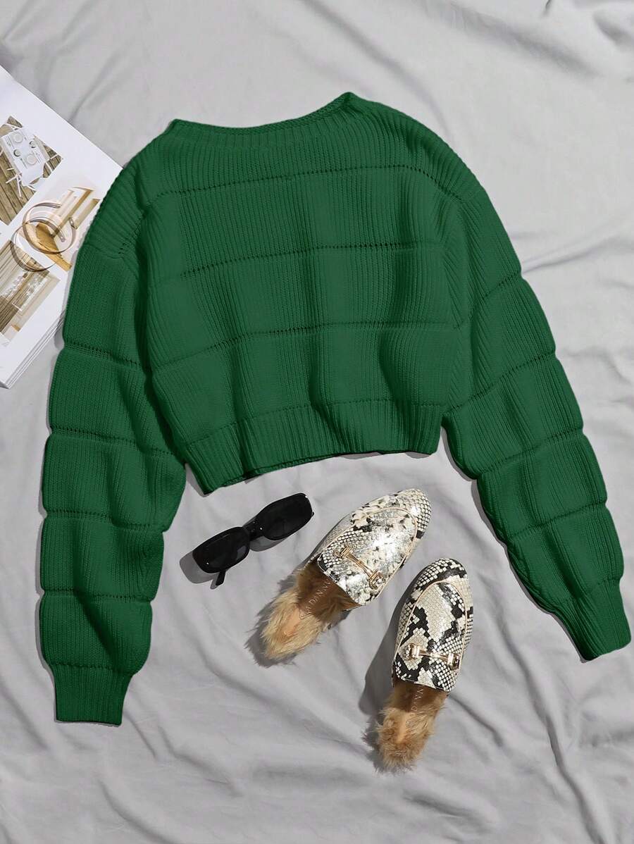 Lune | Cropped Cable Knit Sweater
