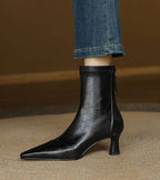 Fulvia | Leather Mid-Heel Ankle Boots
