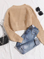 Lune | Cropped Cable Knit Sweater
