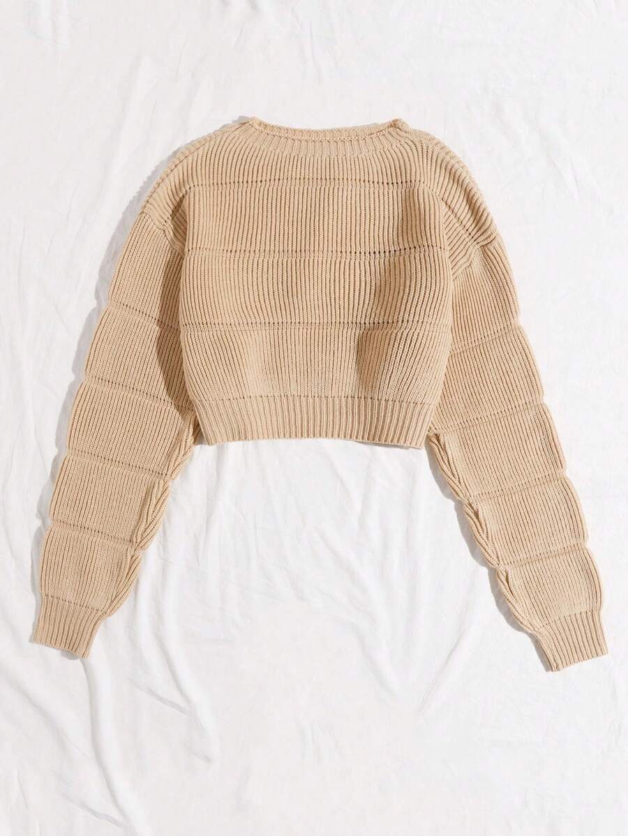 Lune | Cropped Cable Knit Sweater