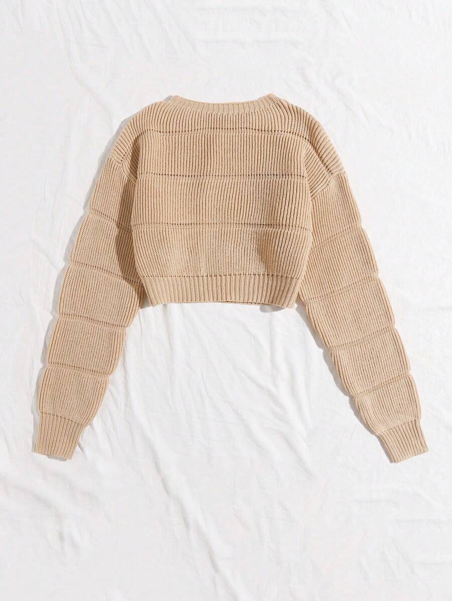 Lune | Cropped Cable Knit Sweater