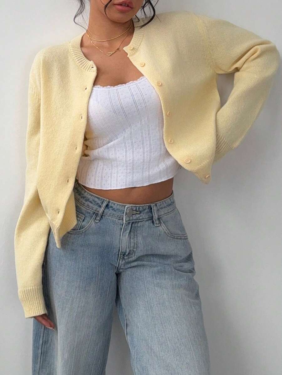 Amara | Cropped Button Cardigan