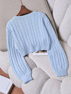 Lune | Cropped Cable Knit Sweater