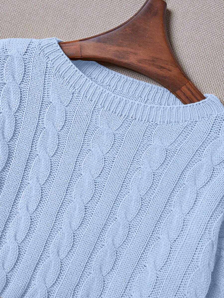 Lune | Cropped Cable Knit Sweater