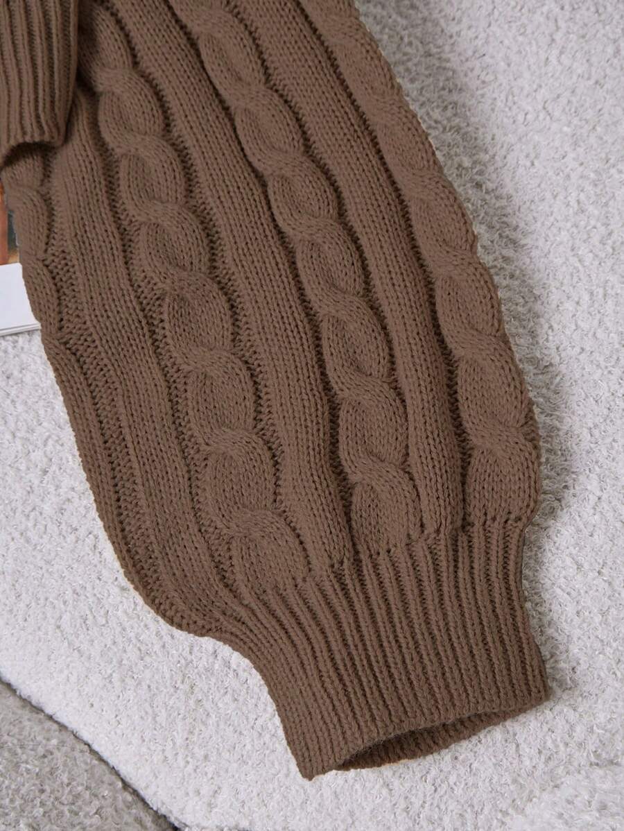 Lune | Cropped Cable Knit Sweater