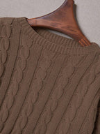 Lune | Cropped Cable Knit Sweater