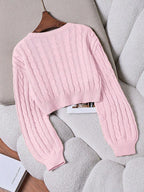 Lune | Cropped Cable Knit Sweater