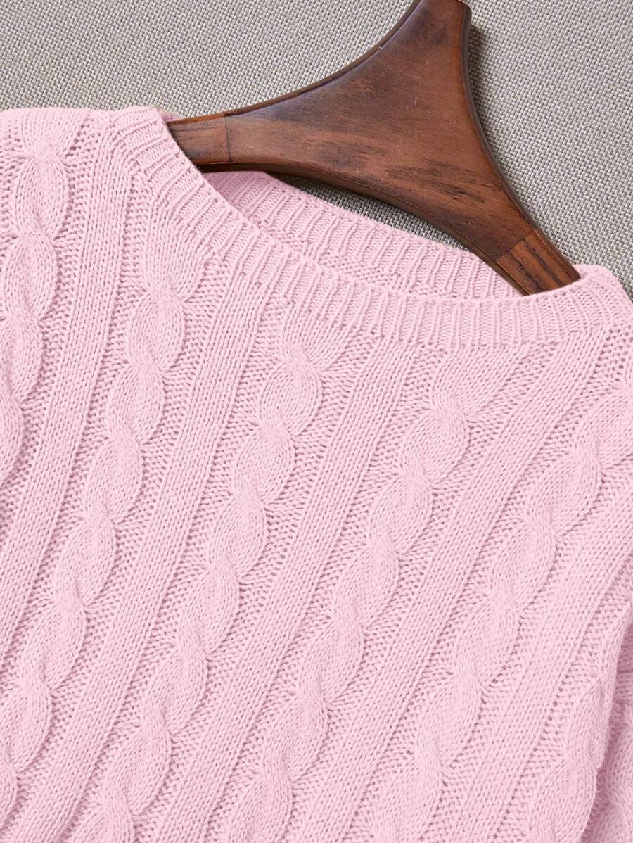 Lune | Cropped Cable Knit Sweater