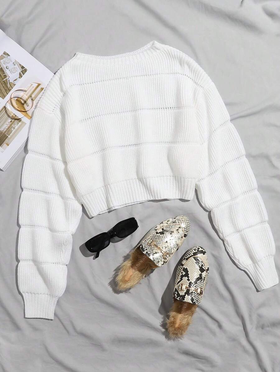Lune | Cropped Cable Knit Sweater