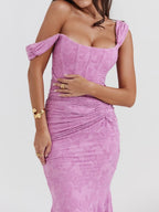 Celeste | Floral Sculpted Maxi Dress
