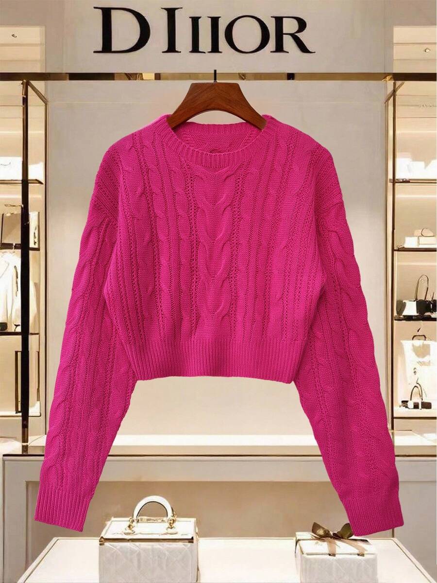 Lune | Cropped Cable Knit Sweater