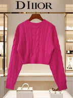 Lune | Cropped Cable Knit Sweater