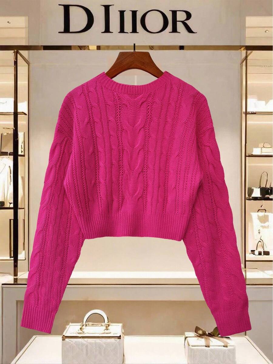 Lune | Cropped Cable Knit Sweater