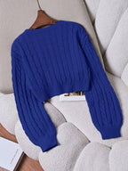 Lune | Cropped Cable Knit Sweater