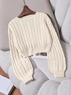 Lune | Cropped Cable Knit Sweater