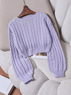 Lune | Cropped Cable Knit Sweater