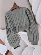 Lune | Cropped Cable Knit Sweater
