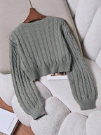 Lune | Cropped Cable Knit Sweater