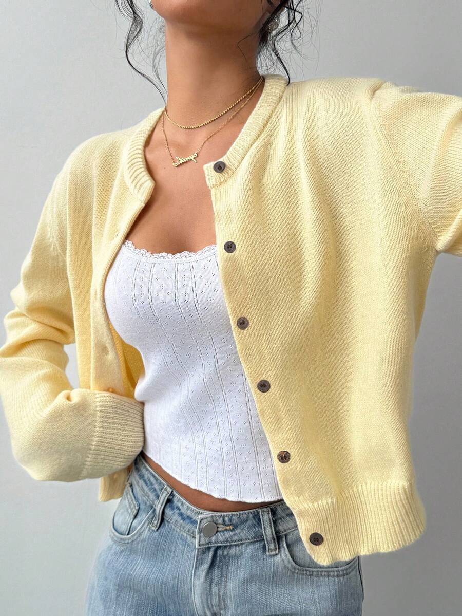 Amara | Cropped Button Cardigan