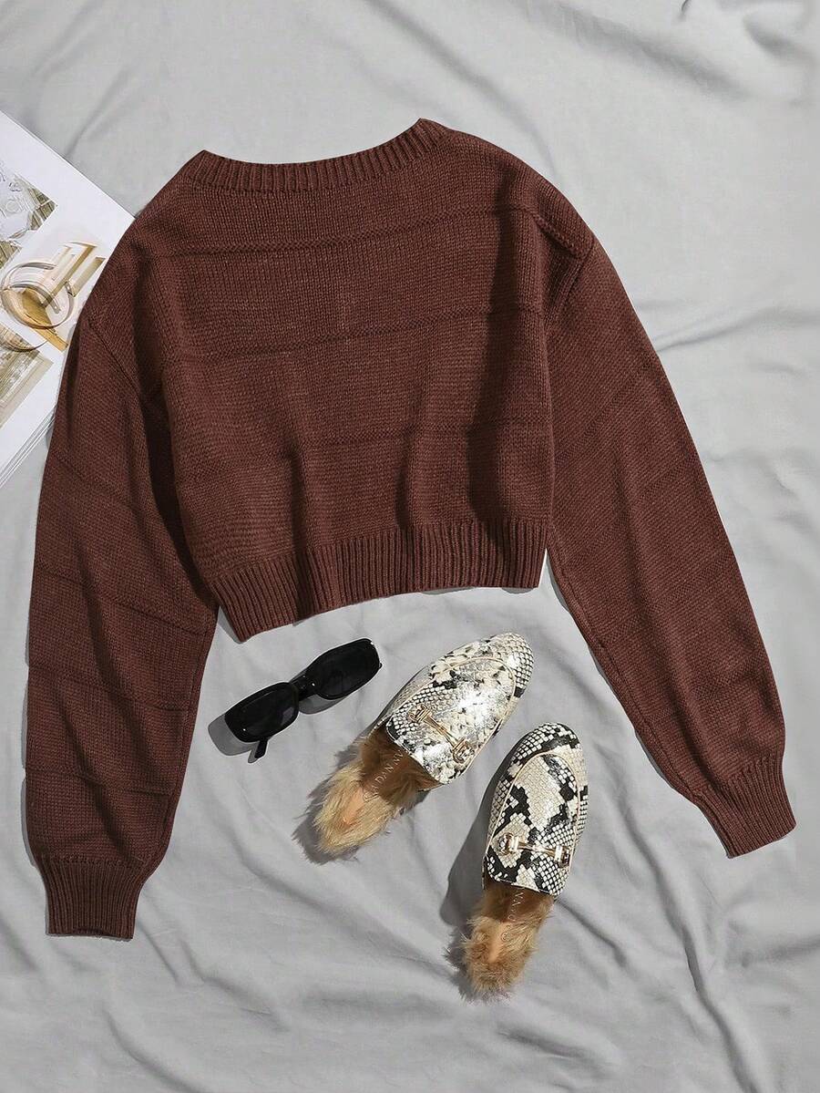 Lune | Cropped Cable Knit Sweater
