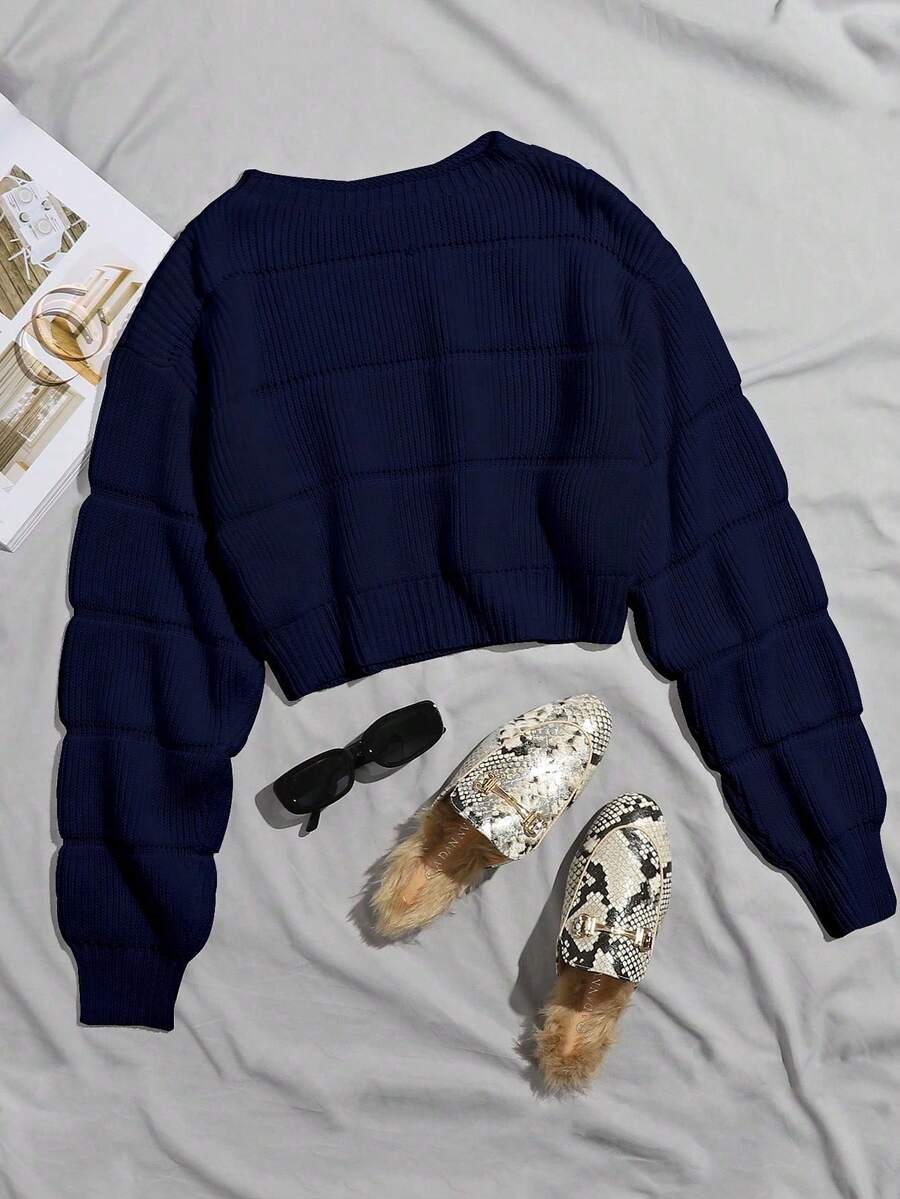 Lune | Cropped Cable Knit Sweater