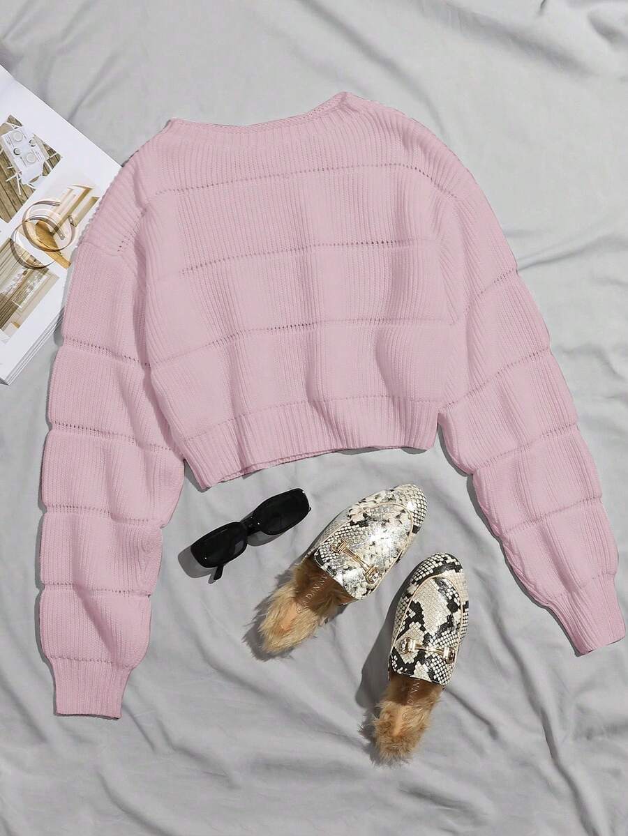 Lune | Cropped Cable Knit Sweater