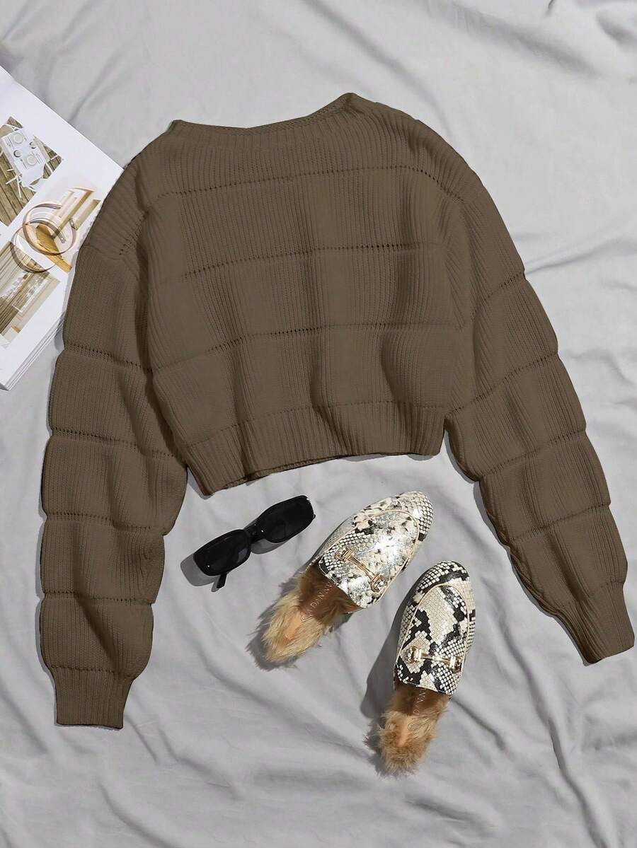 Lune | Cropped Cable Knit Sweater